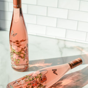 Two bottles of A to Z Rosé sitting on counter