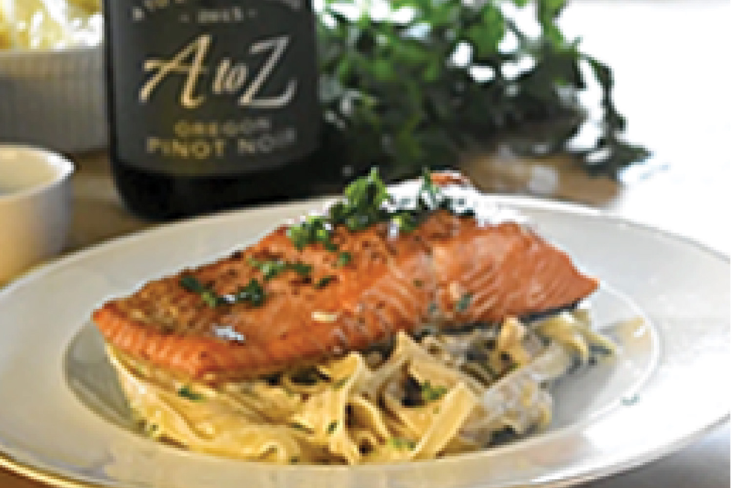 A to Z Pinot Noir with Salmon Pasta
