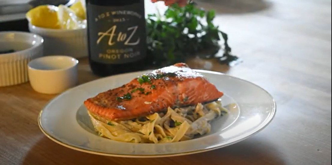 Salmon Pasta with Creamy White Wine Sauce Oregon Wines of Exceptional
