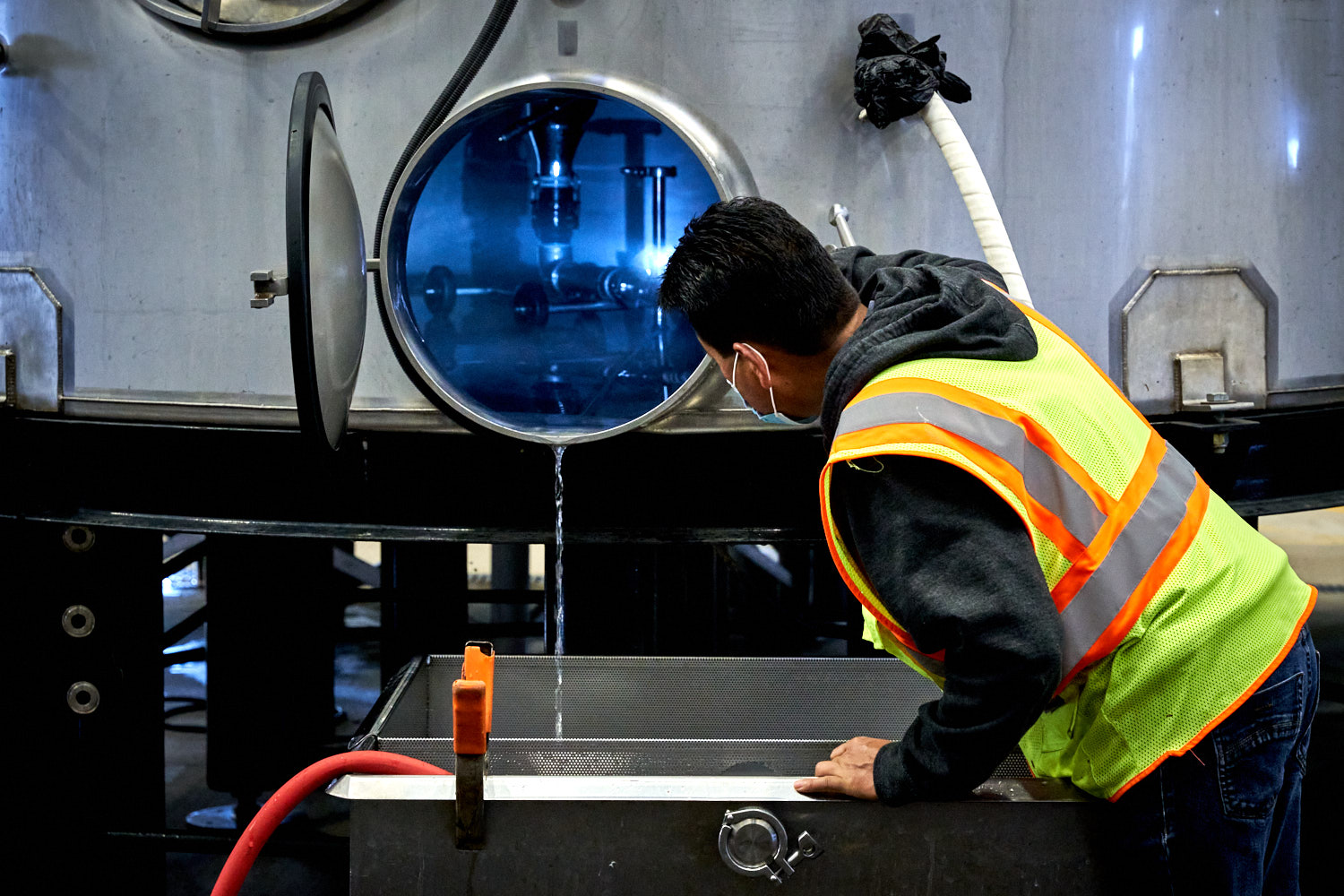 A to Z employee cleaning tank