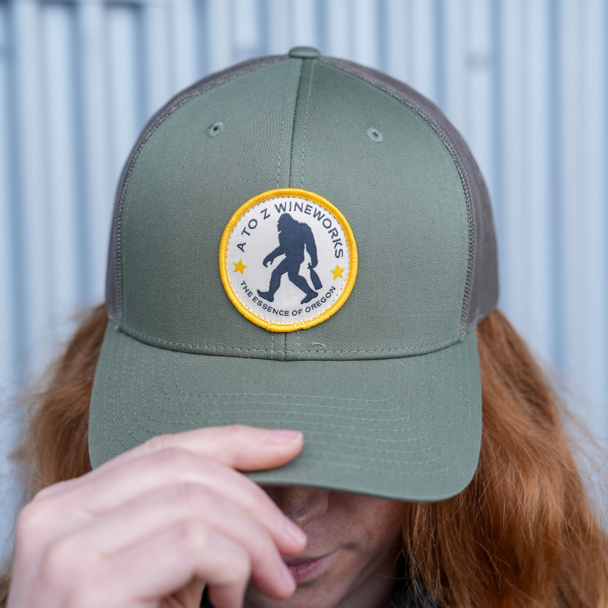 A to Z Trucker Hat with Sasquatch